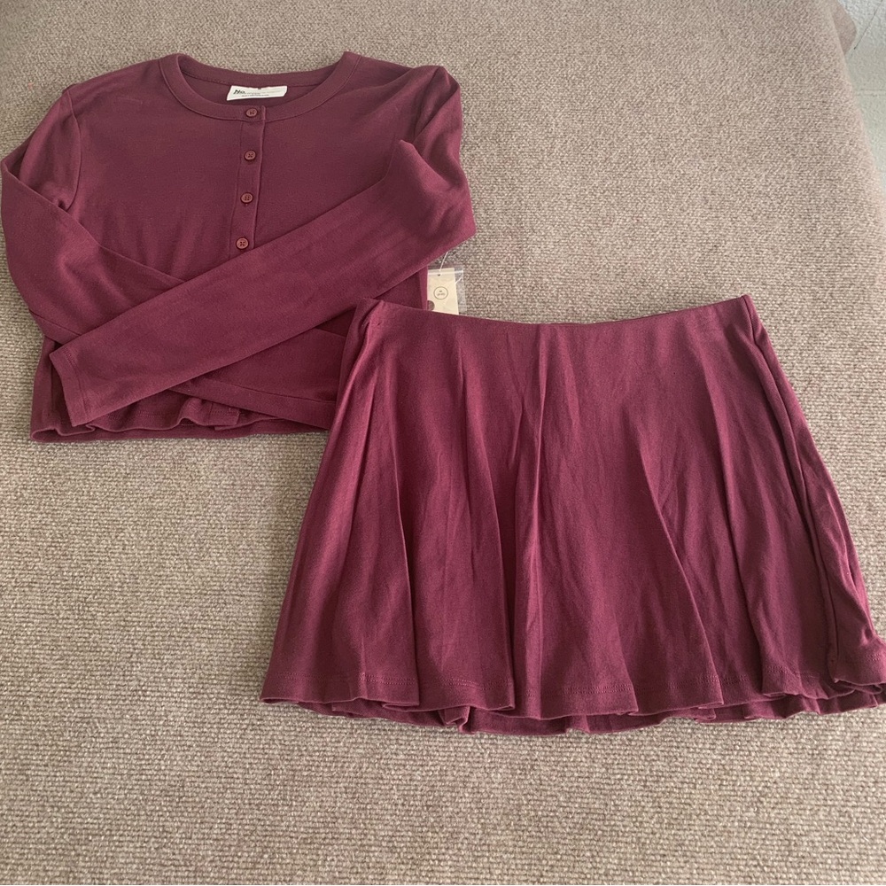 No Boundaries Burgundy Skort Set